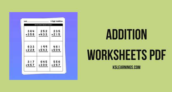 addition worksheets pdf