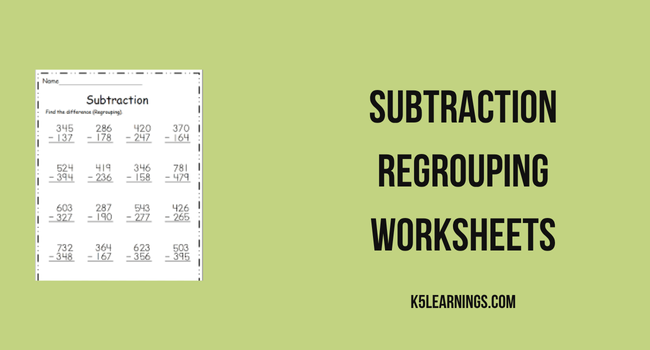 subtraction with regrouping worksheets