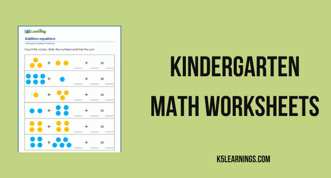 kindergarten math worksheets