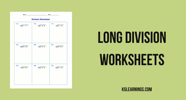 long division worksheets