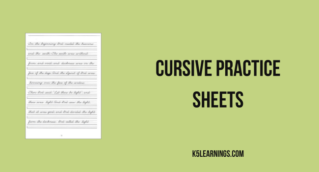 cursive practice sheets
