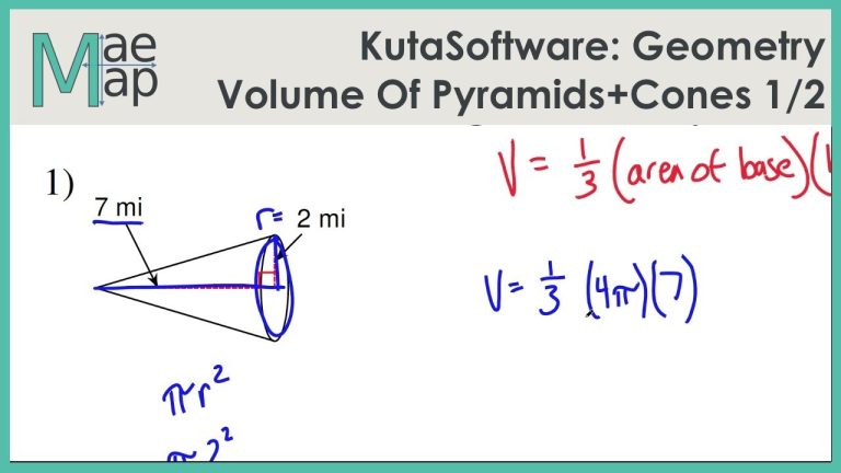 volume of a cone worksheet answers